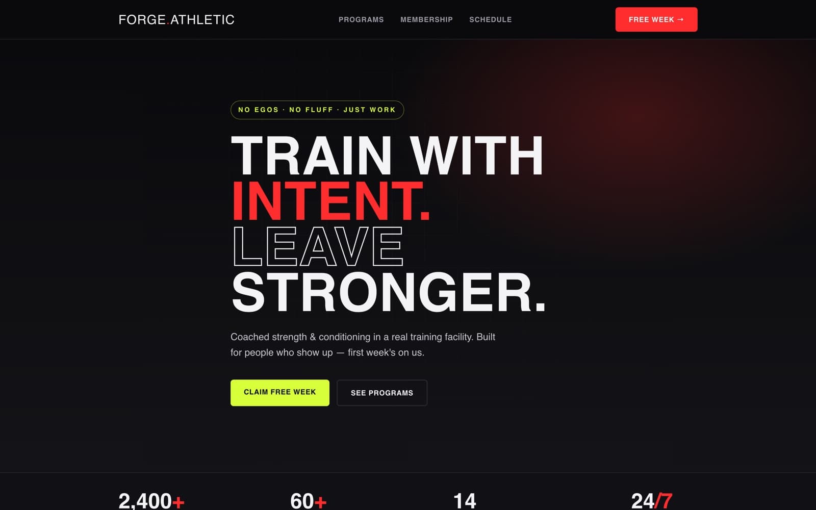 Forge Athletic Club website